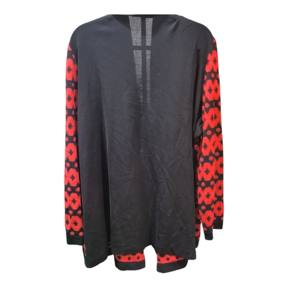 Misook Sz 3X LUX Red Black Chevron ZigZag Designer Jacket Blazer - Picture 2 of 6